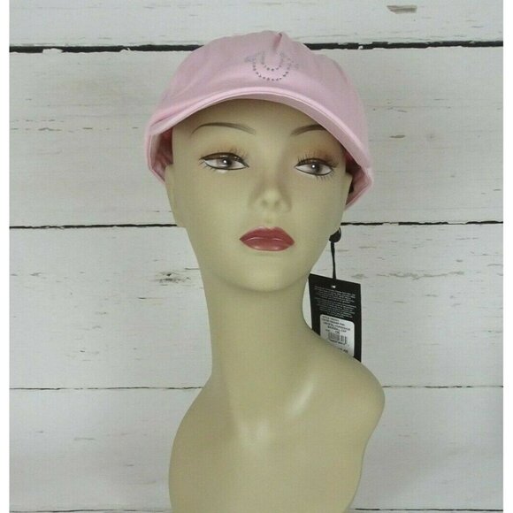 New True Religion Pink Baseball Cap Hat Crystal Horseshoe Logo Bling Minimalist - Picture 3 of 12